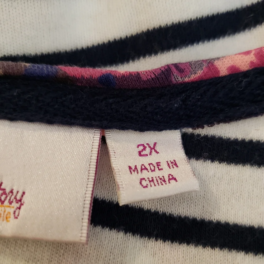 Quacker Factory Striped Floral Women's Top Size 2X - Picture 6 of 8